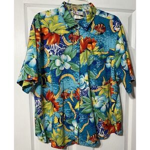 Maggie Sweet Hawaiian shirt Sz 20 button up aloha Bright fun pocket